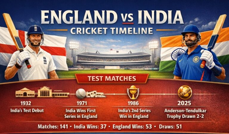 england cricket team vs india national cricket team timeline